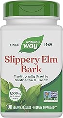 Nature’s Way Slippery Elm Bark Capsules, Traditional Digestive Support to Soothe Gastrointestinal Tract*, 1,600 mg per 4-Caps