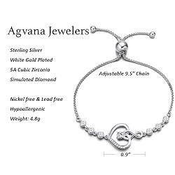 Agvana April Birthstone Jewelry CZ Bracelet for