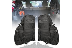 Wocch for Jeep Roll Bar Storage Bag Cargo Cage with Multi-Pockets Organizers Saddlebag Tool Kits Holder Bags Compatible with 