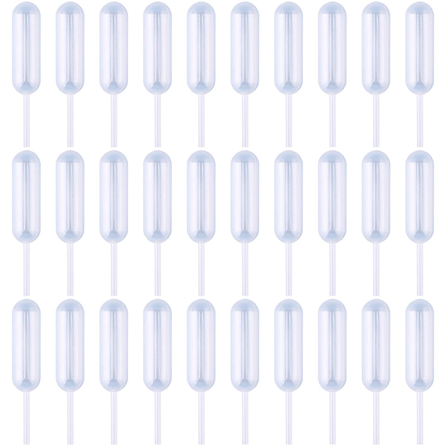 LUTER 80pcs 4ML Plastic Dessert Pipette Squeeze Liquid Dropper Injector Transfer Pipette for Dessert, Cupcakes, Ice Cream (Transparent)