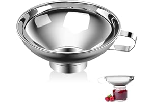 Canning Funnel, Stainless Steel Wide Mouth Funnel, Wide-Mouth Kitchen Funnel for Transferring Fluid, Oil, Powder, Beans and J