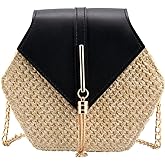 Bausweety Women's Crossbody Bag Cute Straw Shoulder Bag