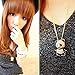 Acxico Lovely Panda Crystal Diamond Inlay Metal Pendant Necklace