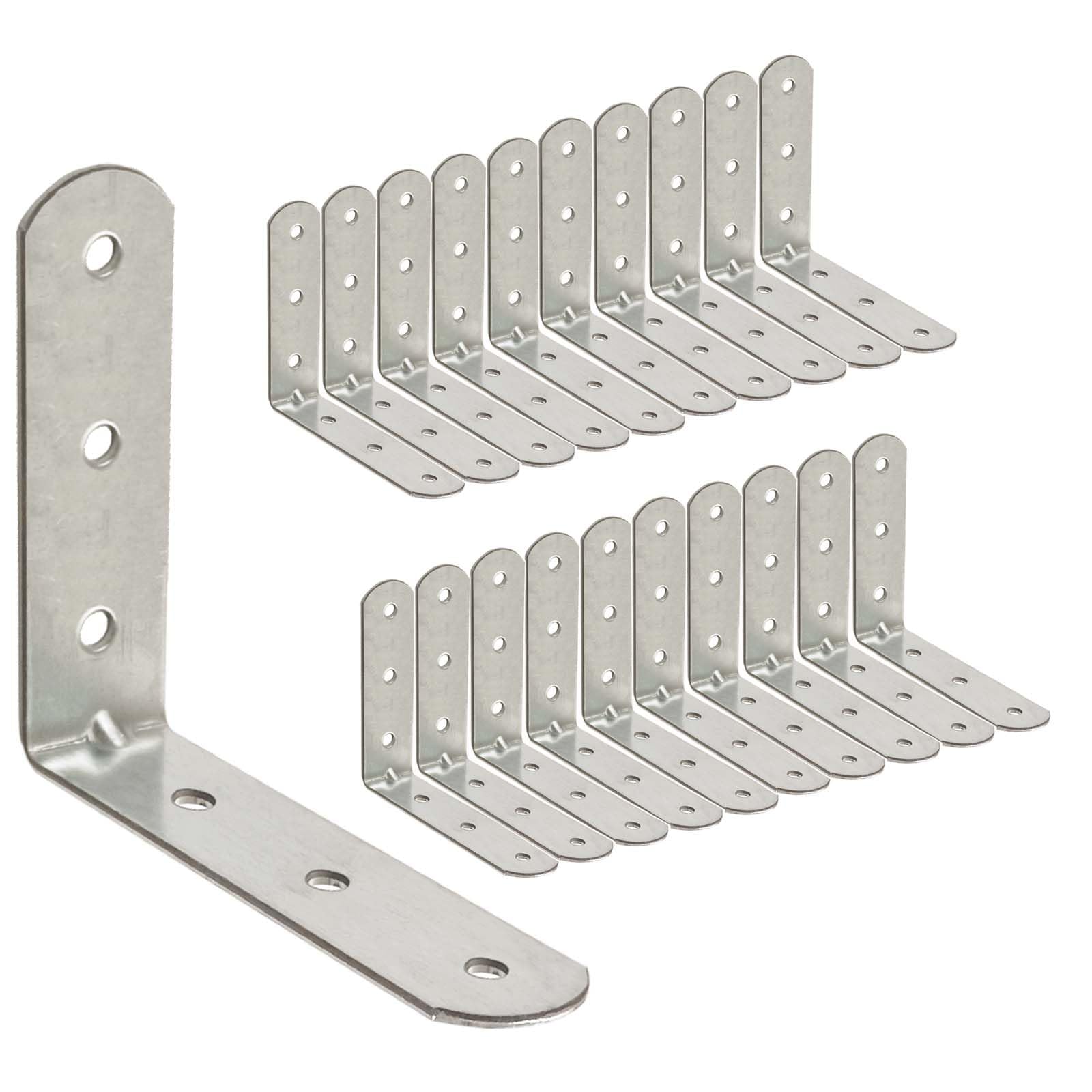 OMIDEAS 20 x Angle Bracket (50 x 50 x 16) 90 Degree L Shape Corner Brace Plate Wood Metal Connecting Fixing Joining Repair Support Galvanised Connector — image 1