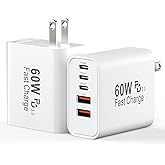 USB C Charging Blocks, 60W USBC Wall Fast Charger Block, Type C iPhone USB C Charger Fast Charging Brick, 5-Port Multiport Charger Plug Power Adapter for iPhone 17/16/15/14/13 Pro Max, iPad, GalaxyS25
