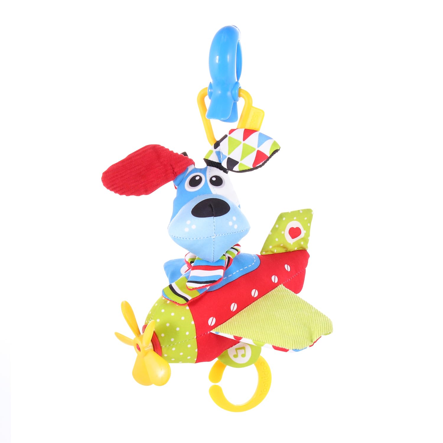 Yookidoo Tap ‘N' Play Musical Plane - Multi Textured Motion Activated Stroller Toy Music and Sounds Plane with a Spinning Propeller and a Friendly Dog Pilot