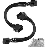 SATUY 2 Pack 8 Pin CPU Power Extension Cable | EPS 8 PIN Male (4+4) to 8 PIN Female Power Extension Cable for ATX Motherboard, 9 Inch