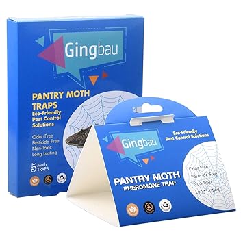 Gingbau Pheromone Moth Traps For Pantry Kitchen Food 5 Pack