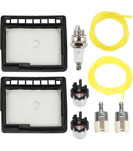 Kit De Filtre Pour Tronçonneuse ECHO CS300/CS340/CS345 Etc. - 2 Filtres à Air + Filtre à Carburant + Pompe Amorçage + Tuyau