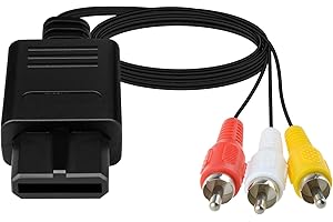 HERFAIR N64 AV Cable 6FT Gamecube AV Cable RCA Composite Original Video Cable for Nintendo 64/N64/GameCube/SFC/NGC/SNES Consoles,Plug & Play