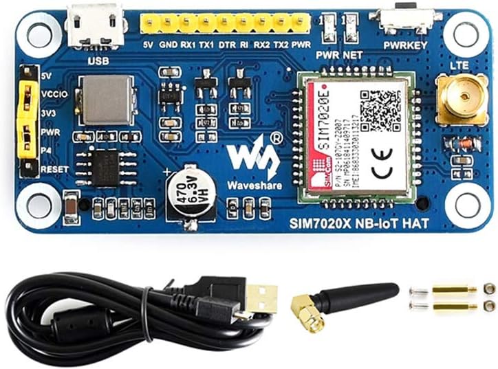 Waveshare NB-IoT HAT for Raspberry Pi and Jetson Nano Based on SIM7020E B1/B3/B5/B8/B20/B28 Bands for Europe Asia Africa Australia for Intelligent Instruments Asset Tracking Remote Monitoring…