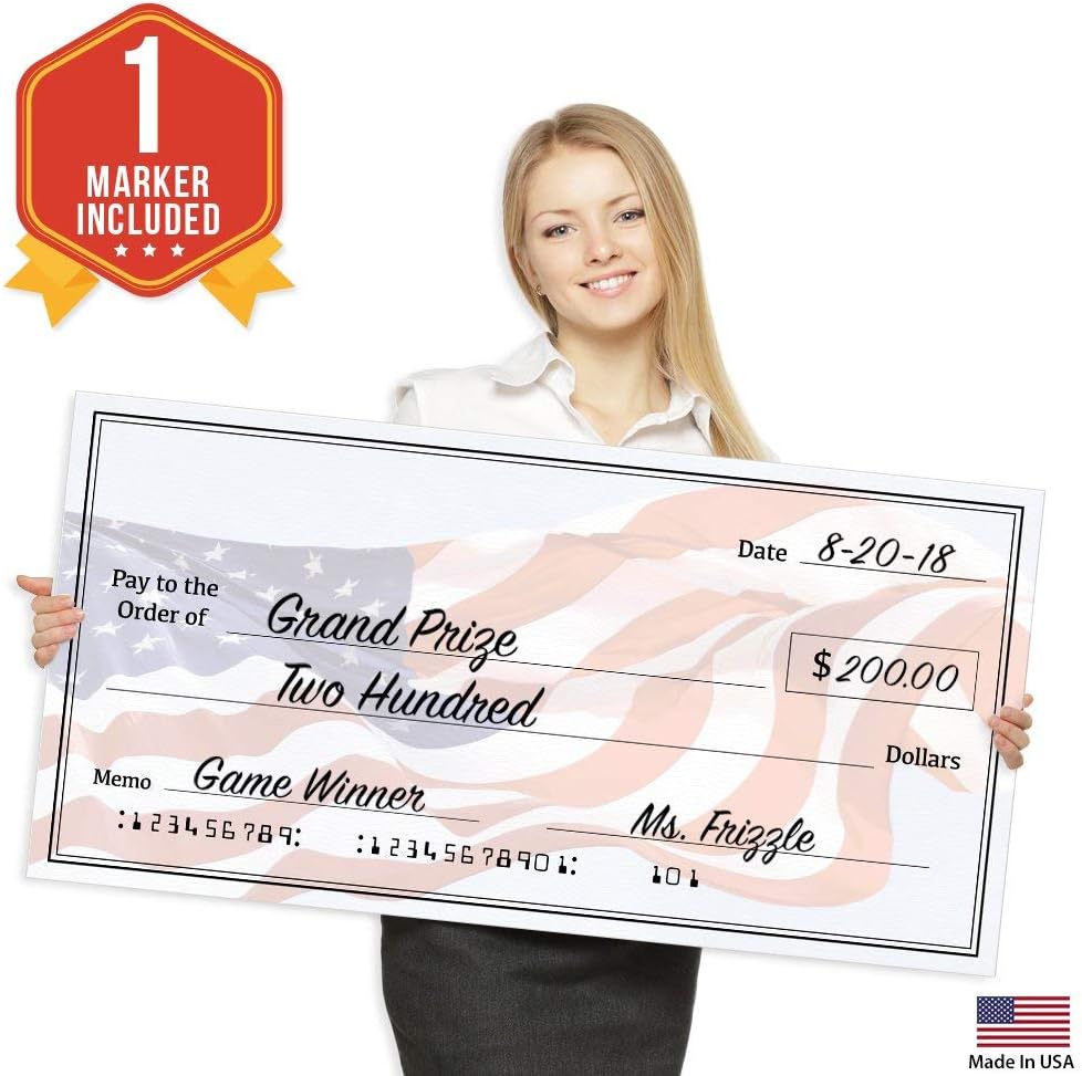 Giant Award Presentation Check Green Pixelverse Design Large Novelty