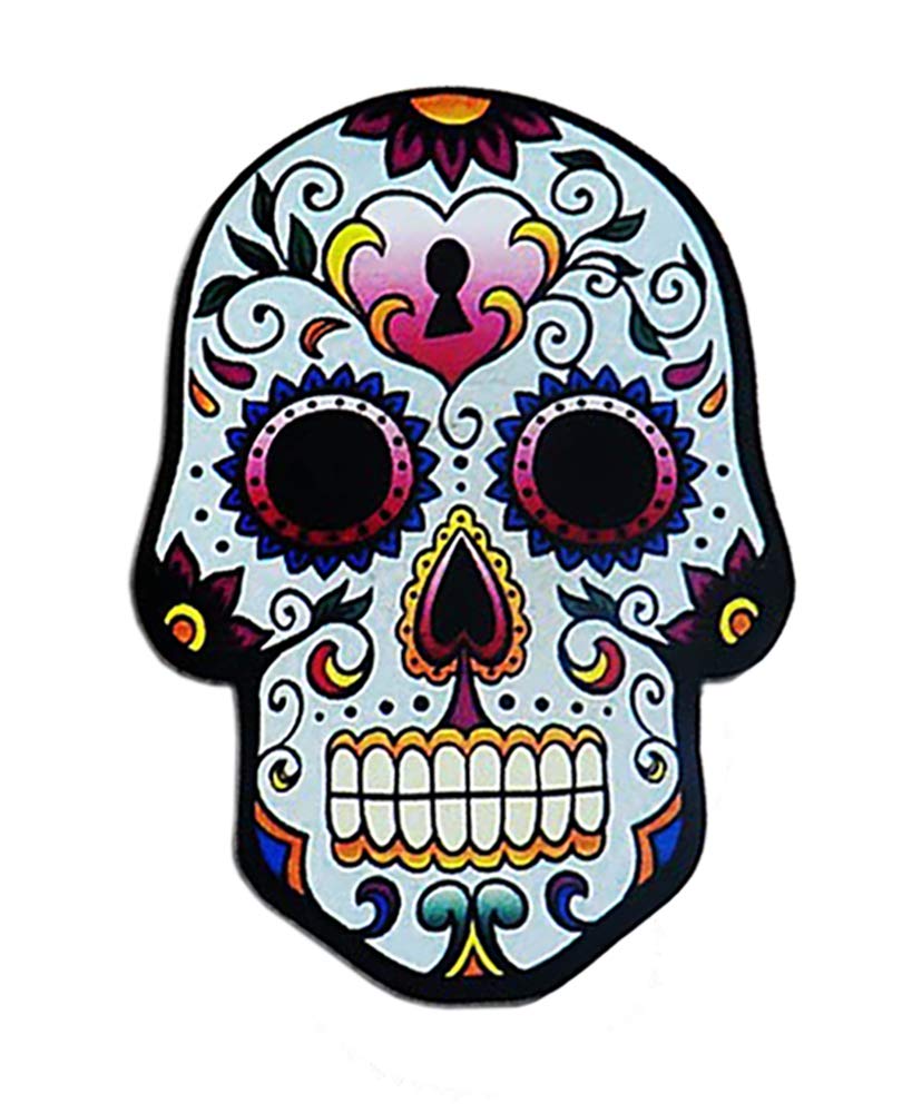 CUCUBA MAGNET MAGNET Shaped Vintage Style Collectible Wood Print - Gift Idea (Mexican Sky Blue Skull Magnet)