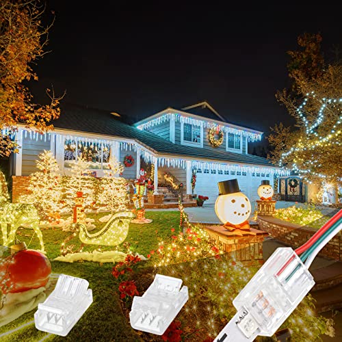 20 Pieces 3 Pin LED Light Connectors Strip to Wire Quick Connector LED Extension 3 Pin LED Strip