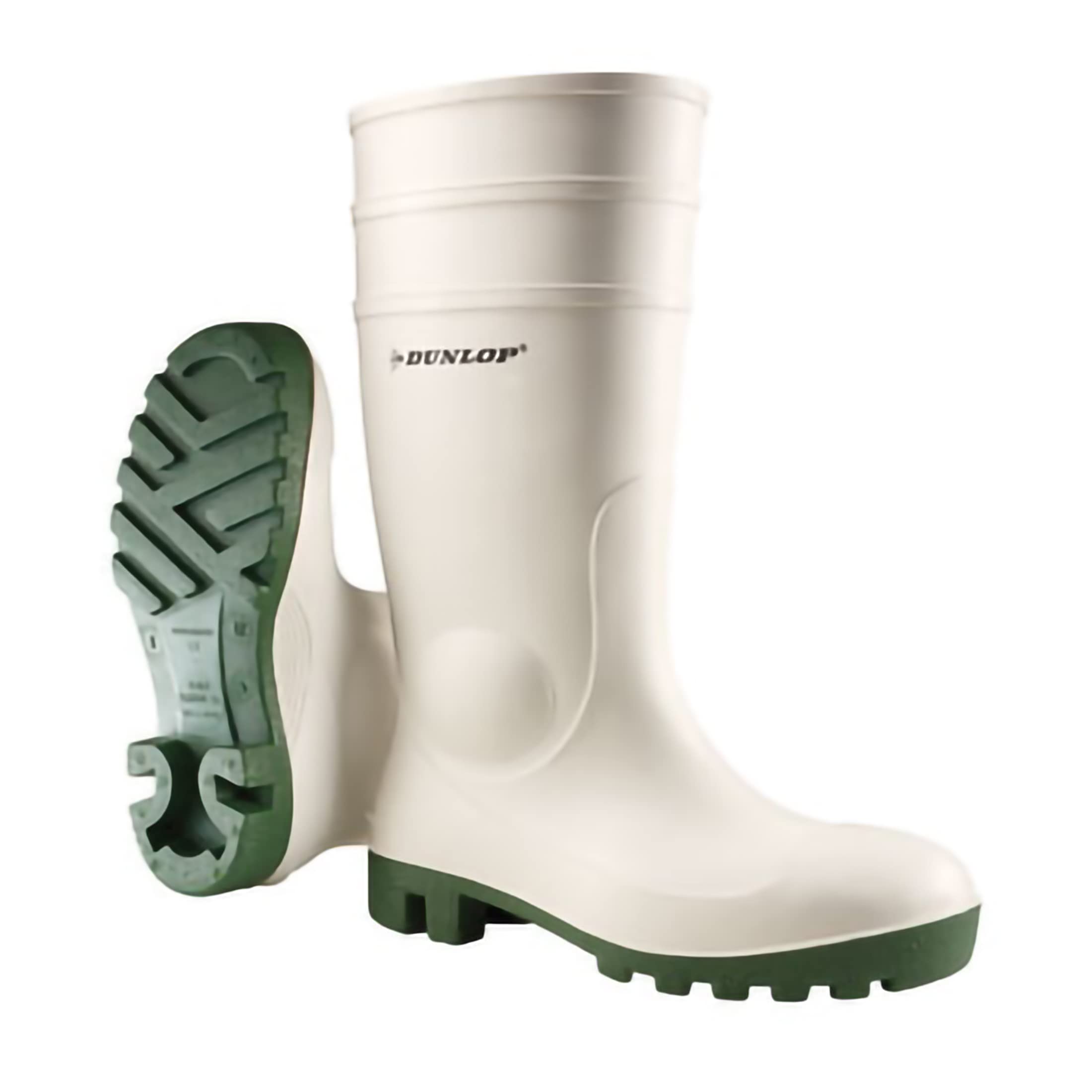 DUNLOP Protomastor - Unisex Knee High Full Safety Waterproof Work Boots, White, S5 Rated Antistatic and Slip-Resistant PVC Wellies with Steel Toecap for Outdoor and Farm Work - EU38, UK5