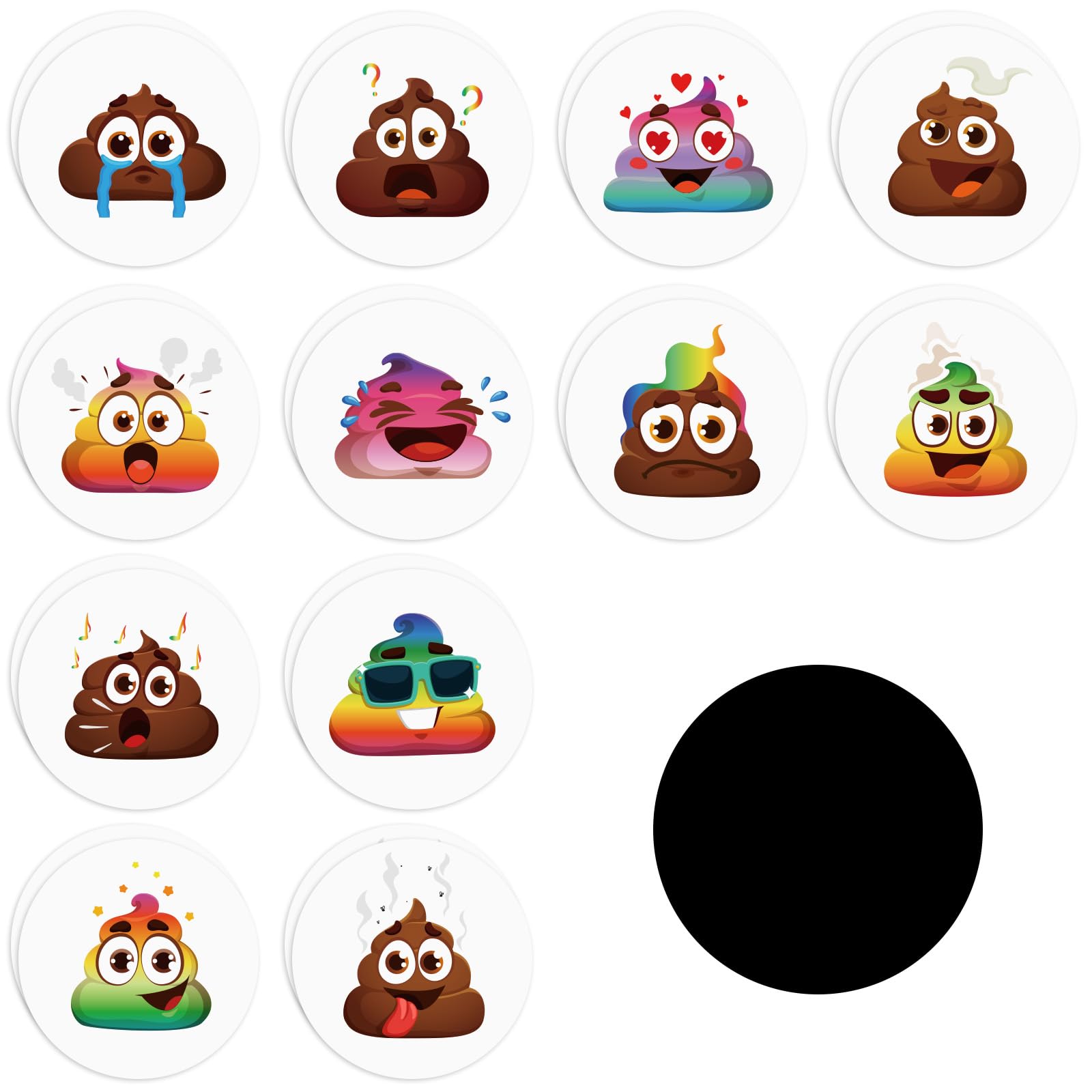 24pcs Potty Training Stickers, PVC Reusable Self-Adhesive Color Changing Pee Markers for Toilet Training Fun Seat Stickers for Boys and Girls (Style 1)