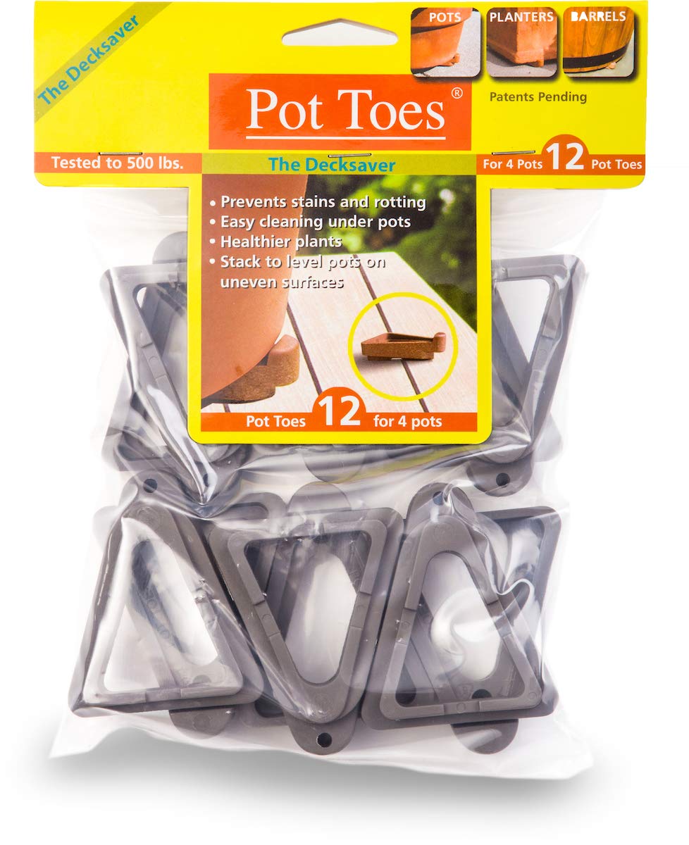 Bosmere Dark Grey Pot Toes (12 Pack), Pack of 12