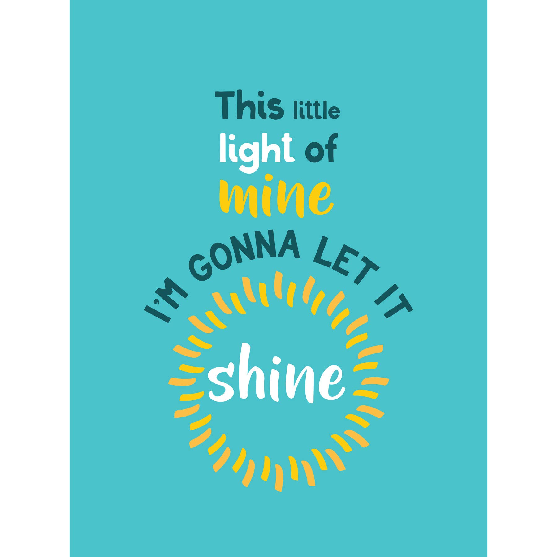 Kids Little Light of Mine Shine Large Canvas Wall Art Print — image 1