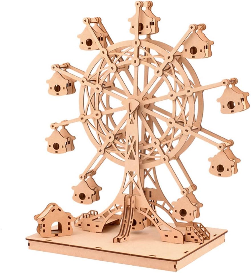 NUOBESTY 3D DIY Wooden Ferris Wheel Model Handmade Ferris Wheel