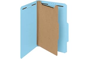 Smead 100 Percent Recycled Classification Folders - Legal, 1 Divider, Blue, 10 Per Box (18721)