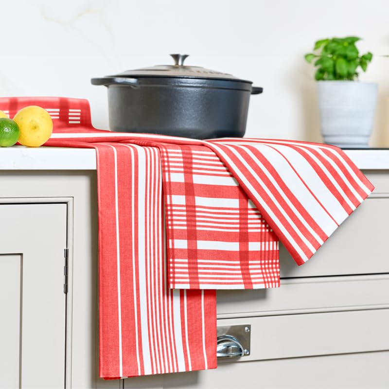 Dexam Love Colour Set Of 3 Extra Large Tea Towels - Scarlet