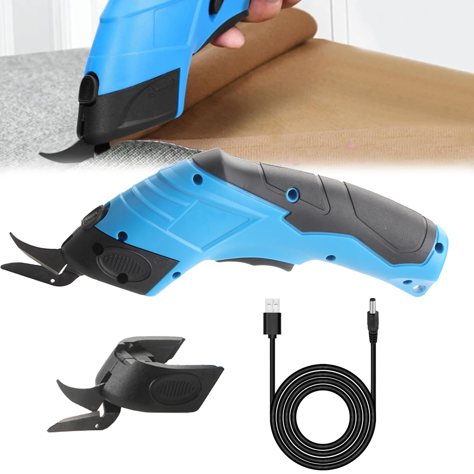 Electric Scissors, 3.6V Fabric and Cardboard Cutter Multi-Cutter Rechargeable Electric Cutters Carpet Cutters Cordless Scissors Electrics Fabric Scissorses for Cardboard Leather Carpet PVC