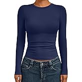 AUTOMET Womens Long Sleeve Shirts Basic Compression Going Out Crop Tops Fall Fashion Y2K Clothes 2025