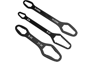 Kuqcco Universal Torx Wrench Double-Head Self-Tightening Wrench 3-Piece Set, 3mm-24mm Adjustable Multi-Function Car Torx Wren