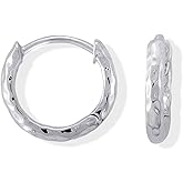 Boma Jewelry Sterling Silver Textured Huggie Hoop Earrings