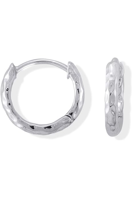 Pendientes De Aro De Plata De Ley 925 Con Bisagras - 0.591 In X 1.496 In, Metal