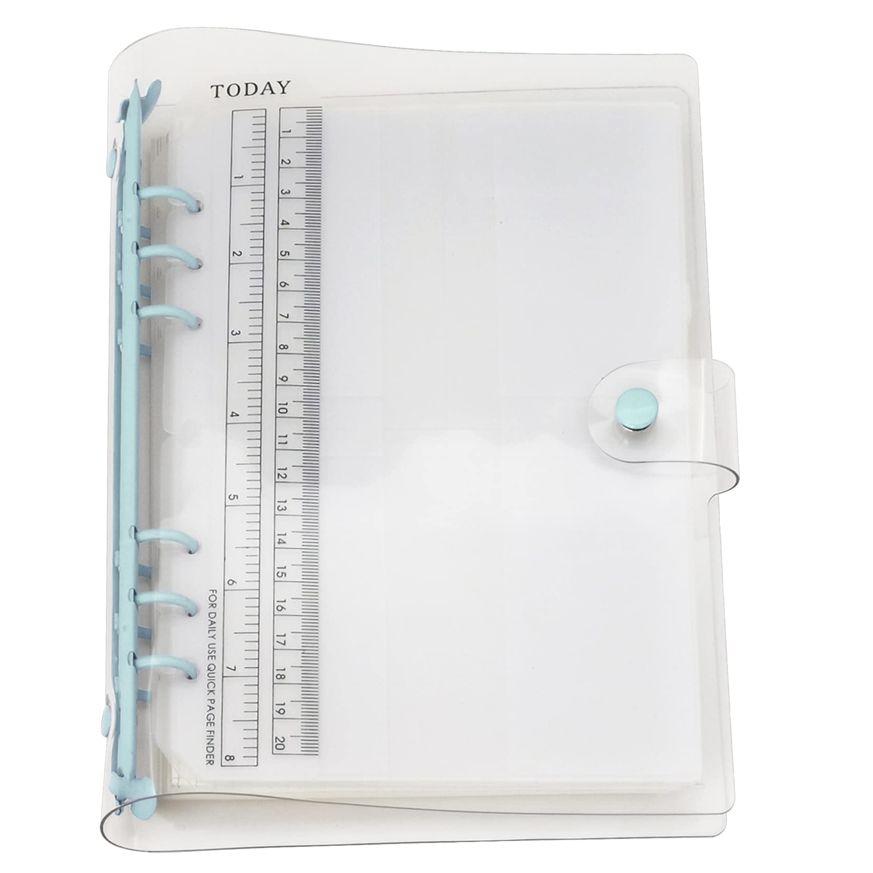 A6 A5 6-Holes Colorful PVC Cover Round Ring View Binder with Snap Button Closure File Folder (Skyway, A5 Combo)