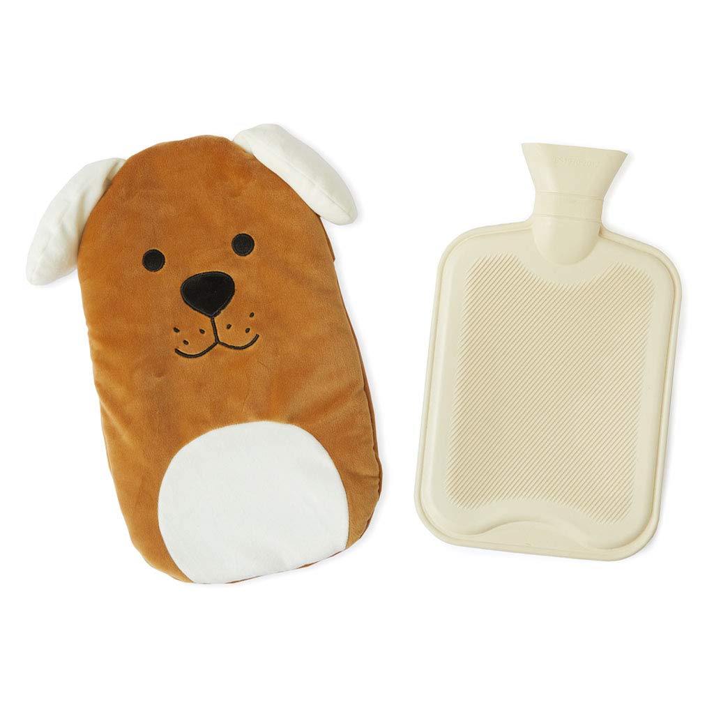 Balvi Hot water bottle Woof! Brown colour Hot water bottle with a soft dog-shaped cover 1.6L Rubber/p