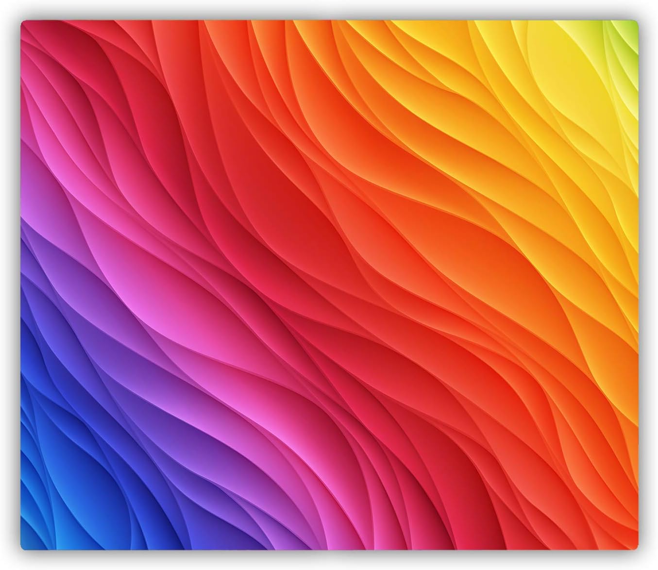 Tulup Glass Worktop Saver Ceramic Induction Hob Protector Cover Chopping Cutting Board for Kitchen Heat-Resistant Splashback - One-Piece 60x52 cm -"Colourful Waves"