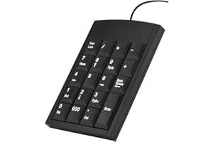 Numeric Keypad, Portable 19 Keys Mini Wired USB Numeric Numpad Number Keyboard for Laptop Computers, Desktop