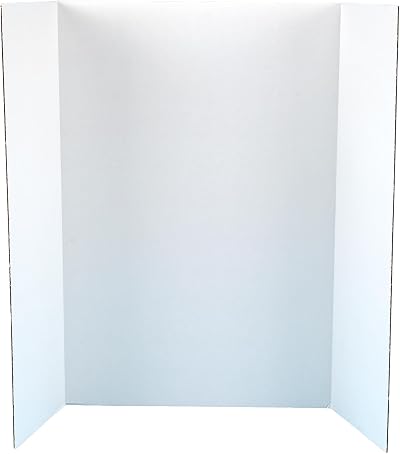 Baker Ross Tri Fold Boards Pack of 4 White 122 x 91 cm Display for Table Top