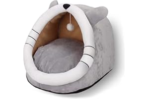 Alytimes Cat Beds for Indoor Cats, Semi-Enclosed Four-Season Cat Tent, Dog Bed Cat Bed Made of Cotton,Uniquely Shaped Large S