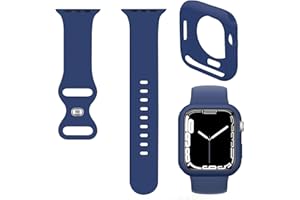 Raamax Soft Silicone Band with Thin Bumper Case Compatible with Apple Watch 49mm 46mm 45mm 44mm 42mm 41mm 40mm 38mm for iWatch Series Ultra/11/10/9/8/7/SE/6/5/4/3/2/1 Men Women