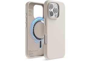 elago Magnetic Silicone Case Compatible with iPhone 16 Pro Case 6.3 Inch Compatible with All MagSafe Accessories - Built-in Magnets, Soft Grip Silicone, Shockproof [Stone]