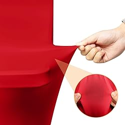 10 Pack 6 Feet Red Spandex Tablecloth for