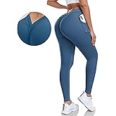 TURBOFIT V Back Scrunch Butt Leggings for Women with Pocket Butt Lifting Leggings Tummy Control Booty Lifting Leggings