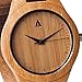 Treehut Men's Wooden Bamboo Watch with Genuine Leather Strap Quartz Analog wi...