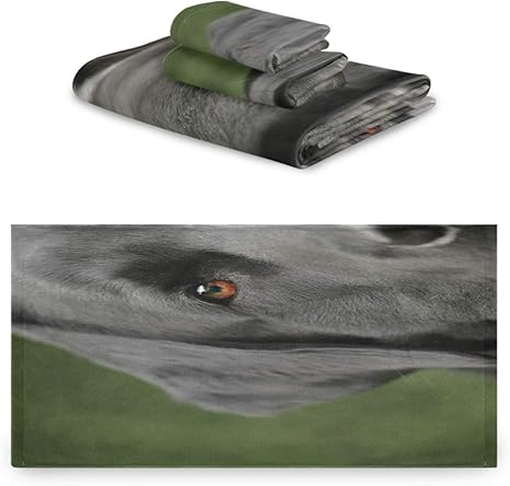 Amazon タオル バスタオル フェイスタオル ハンドタオル タオルセット 3点セット 黒い 犬 顔速乾 瞬間吸水 耐久性 肌触り抜群 タオルセット ホーム キッチン オンライン通販