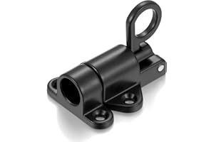 INIRET 4 Packs Self-Closing Latches，Black Spring Door Lock，Resilient Bolt Latch Aluminum Alloy Safety Automatic Spring Barrel Slide Door Lock with Screws,Used for Gate,Window and Cabinet etc