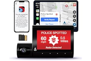 Cobra Smart Dual View Front and Cabin Dash Cam (SC 220C) - QHD 1440P Resolution, 360 Alerts, Parking Live View, Incident Reports, Emergency MayDay, 16 GB SD Card Included, CarPlay & Android Auto