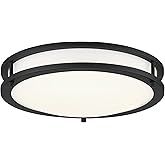 Minka Lavery 714-66A-L Vantage LED Flush Mount, 1-Light, 20 Total Watts, 13.75-in H x 3.63-in W, Coal Black