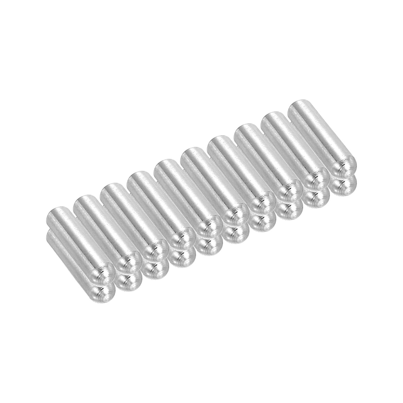PATIKIL 304 Stainless Steel Dowel Pins 5x15 mm (3/16" Dia), 20 Pcs Round Head Flat Chamfered End Metal Dowel Pins Bunk Bed Pegs for Support Shelves Furniture Device