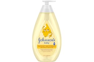 Johnson's Baby Head-To-Toe Baby Wash & Shampoo + Aloe & Vitamin B5, 2-in-1 Bath Wash Gently Cleanses Newborn's Delicate Skin & Hair, Hypoallergenic, No Added Parabens, Dyes & Sulfates, 27.1 fl. oz