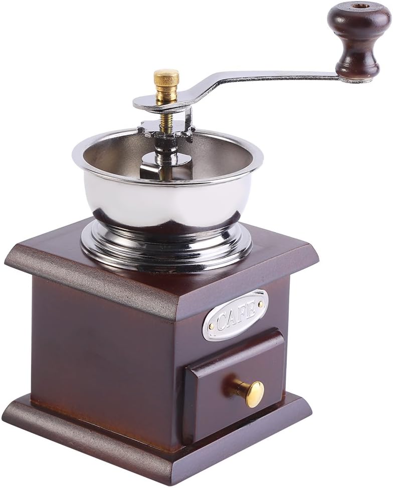 Pomya Vintage Manual Coffee Grinder, Retro Design Coffee Bean Hand Grinder Mill Manual Grinding Tool for Home Kitchen Office(coffee)