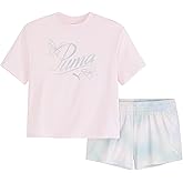 PUMA Girls' 2pc Jersey SS Tee & French Terry Short Set