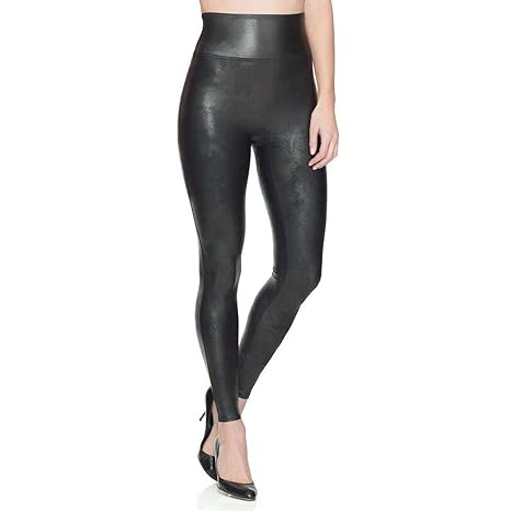 SPANX Women's Ready to Wow Faux Leather Leggings Style 2437 (2X, Black)